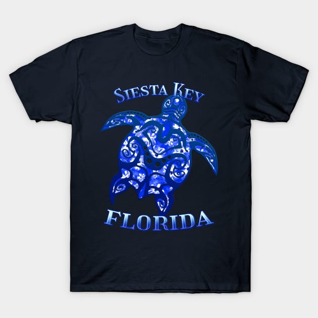 Siesta Key Florida Vacation Tribal Turtle T-Shirt by macdonaldcreativestudios